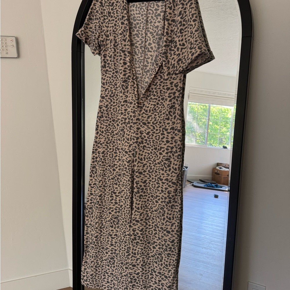 Leopard Print Midi Dress